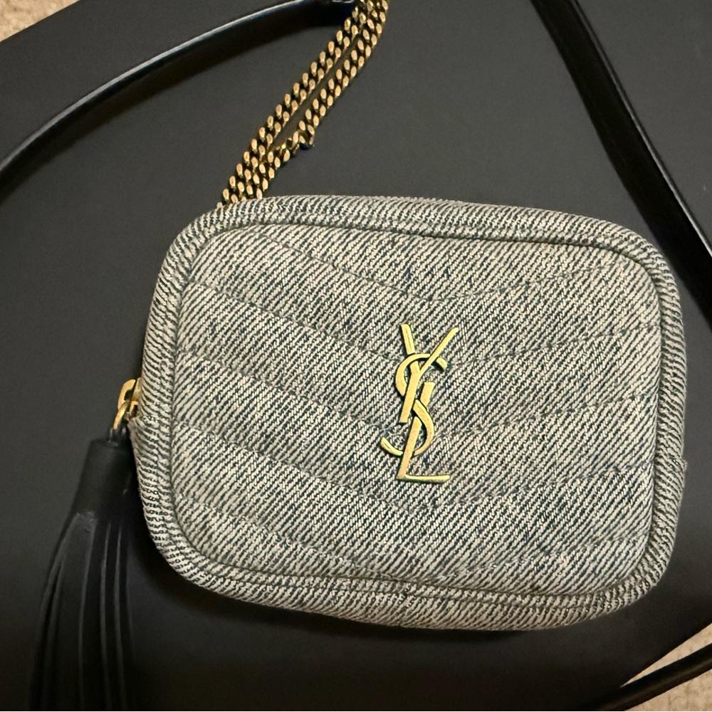 Yves Saint Laurent Black and Gold Crossbody Bag